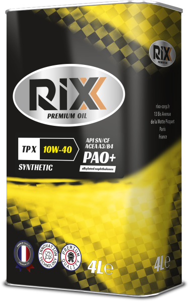 Масло моторное синтетическое RIXX TP X 10W-40 4 л. API SN/CF ACEA A3/B4