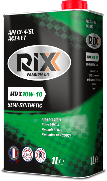 Масло моторное полусинтетическое RIXX MD X 10W-30 API CI-4/SL ACEA E7 4 л
