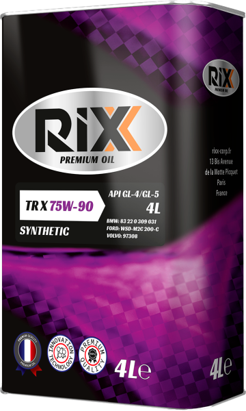 Масло трансмиссионное синтетическое RIXX TR X 75W-90 4 л.  API GL-4/5