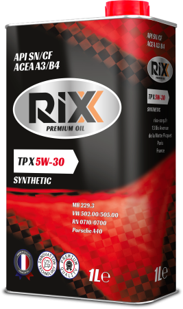 Масло моторное синтетическое RIXX TP X 5W-30 API SN/CF ACEA A5/B5 1 л